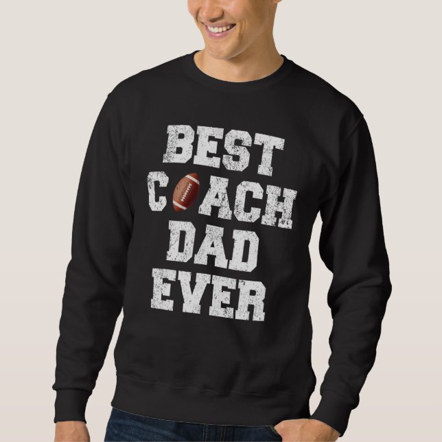 Mens Distressed Best American Football Coach Dad F Sweatshirt (Front)