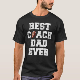 Mens Distressed Best American Football Coach Dad F T-Shirt