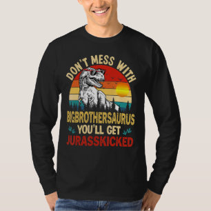 Mens Distressed Big Brothersaurus Dinosaur Rex Fat T-Shirt