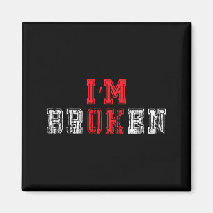 Mens Distressed Broken Invisible Illness Awareness Magnet