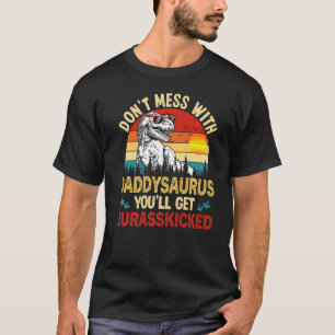 Mens Distressed Daddy Dinosaur Rex Saurus Father's T-Shirt