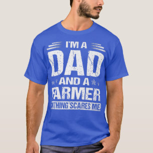 Mens Distressed I'm A Dad And A Farmer Funny Fathe T-Shirt