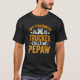 Mens Distressed Men My Favorite Trucker Calls Me P T-Shirt