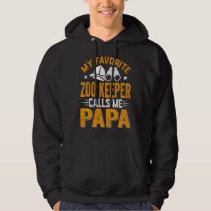 Mens Distressed Men My Favourite Zoo Keeper Calls Hoodie