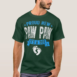Mens Distressed Proud New Paw Paw It's A Boy Gende T-Shirt