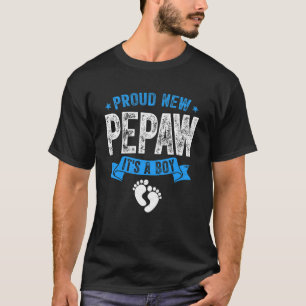 Mens Distressed Proud New Pepaw It's A Boy Gender T-Shirt