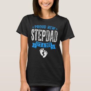 Mens Distressed Proud New Stepdad It's A Boy Gende T-Shirt