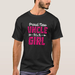 Mens Distressed Proud New Uncle It's A Girl Gender T-Shirt