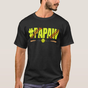 Mens Distressed Softball Papaw Softball  Fathers D T-Shirt