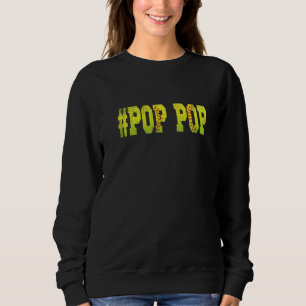 Mens Distressed Softball Pop Pop Softball  Fathers Sweatshirt