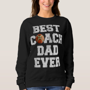 Mens Distressed Vintage Best Netball Coach Dad Fat Sweatshirt