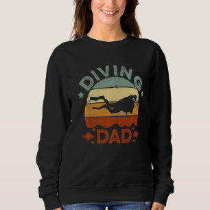 Mens Diving Dad Retro Diving Dive Apnoe Scuba Dive Sweatshirt