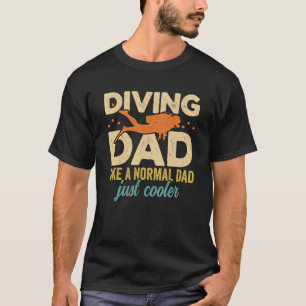 Mens Diving Dad Scuba Diver Underwater Snorkeling  T-Shirt