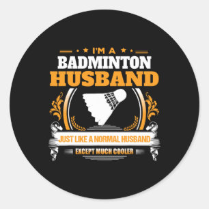 Mens Dminton Husnd Christmas Gift  Classic Round Sticker