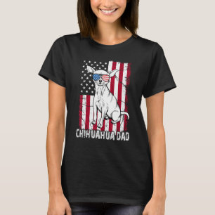 Mens Dog 4th July Chihuahua Dad Father Day US Fla T-Shirt