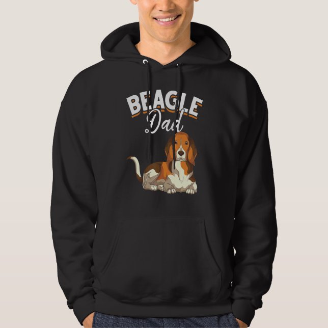 Mens Dog Dad Dog Owner Pet Animal Fathers Day Beag Hoodie (Front)