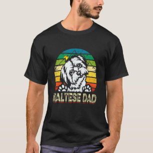 Mens Dog Dad Retro Best Maltese Dog Dad Ever Fathe T-Shirt