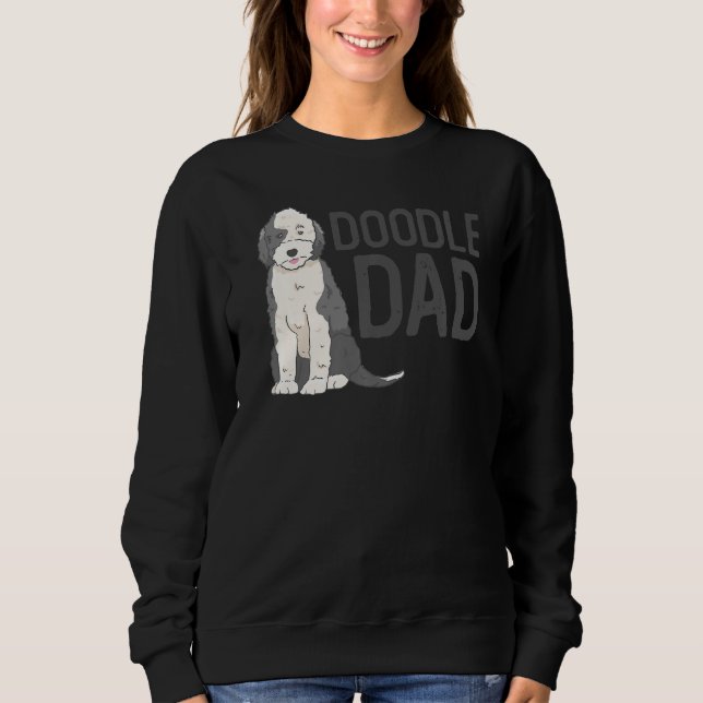 Mens Dog Doodle Dad Sheepadoodle Sweatshirt (Front)