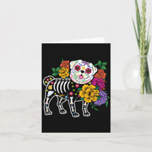 Mens Dog Floral Pug Lover Souls Day Of Government Card