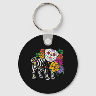 Mens Dog Floral Pug Lover Souls Day Of Government Key Ring