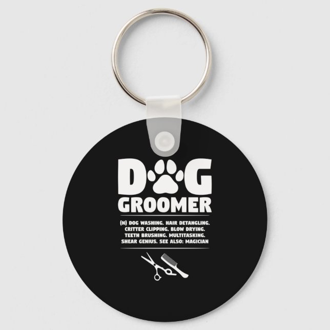 Mens dog groomer definition performance  key ring (Front)