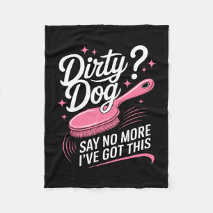 Mens dog groomer humour for dog and pet groomer fleece blanket