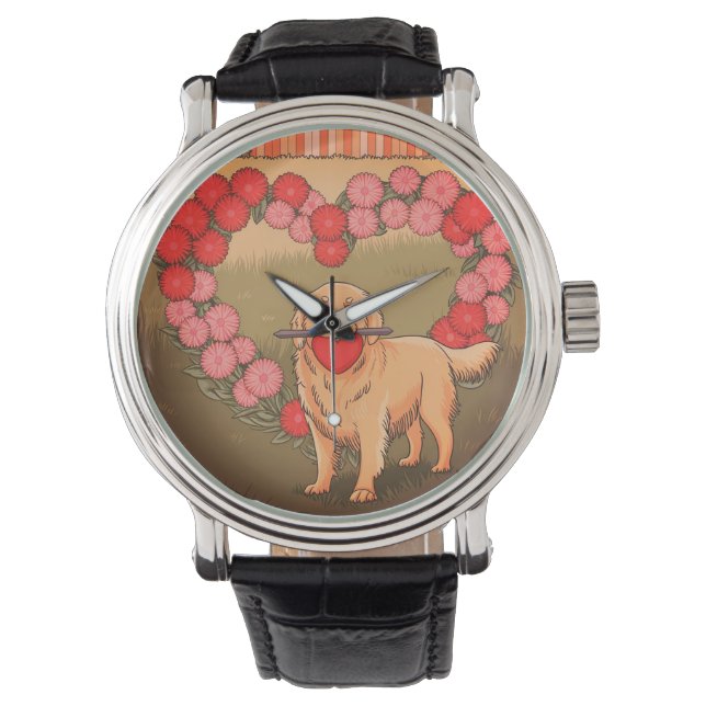 Men's Dog Heart Valentine Watch (Front)