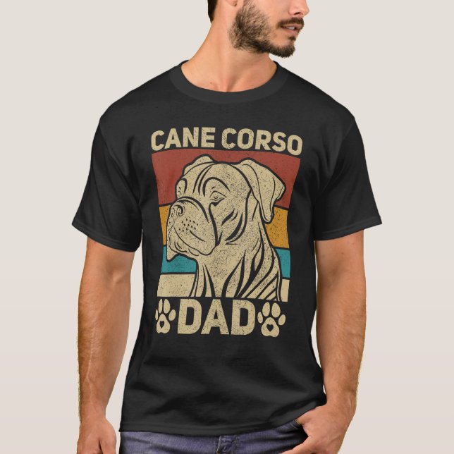 Mens Dog Papa Pet Owner Animal  Outfit Retro Cane  T-Shirt (Front)