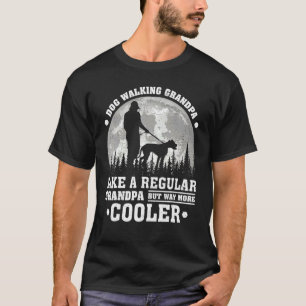 Mens Dog Walking Grandpa Like A Regular Grandpa Fa T-Shirt