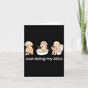 Mens Doing Adls Dog Ot Occupational Therapist Card