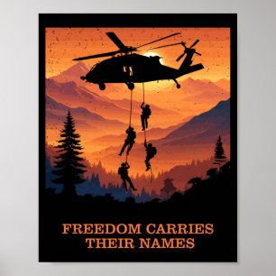 Mens Dom Carries Names Memorial Day Usa Veteran Poster