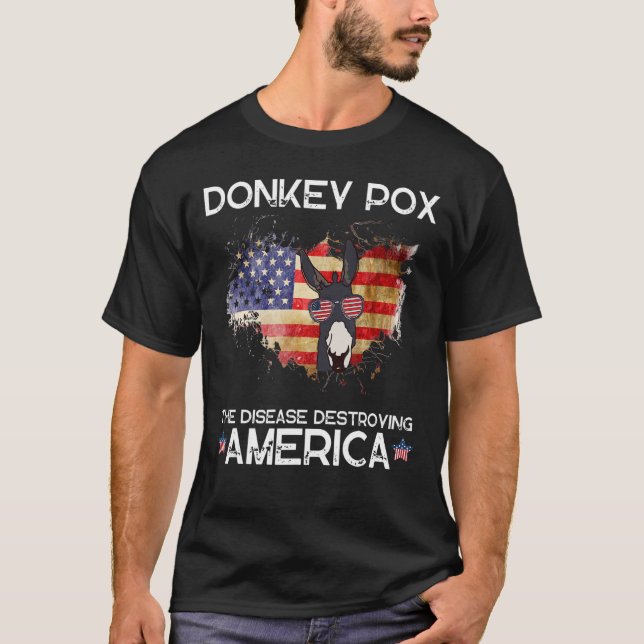 Mens Donkey Pox The Disease Destroying America Fla T-Shirt (Front)