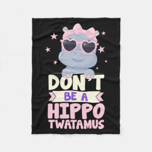 Mens Dont Be A Hippo-Amus Funny Hippopotamus Hippo Fleece Blanket