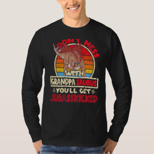 Mens Don't Mess With Grandpa Saurus I Jurasskicked T-Shirt