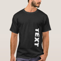 Mens Double Sided Print Big Bold Font Text Black
