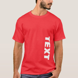 Mens Double Sided Print Large Bold Font Text Red T-Shirt