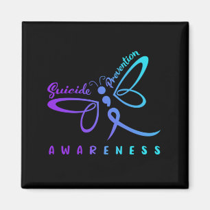 Mens Dragoy Prevention Awareness Pink And Teal Magnet