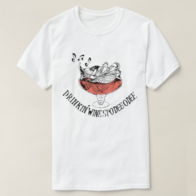 Mens - Drinkin' Wine Spodie Odie T-Shirt (Design Front)