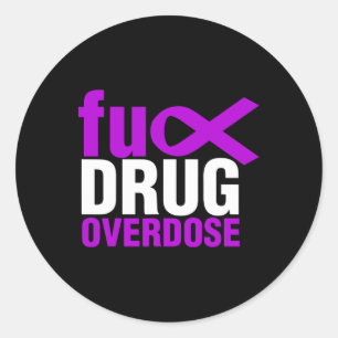 Mens Drug Overdose Awareness Drug Overdose End Cri Classic Round Sticker