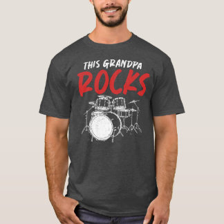 Mens Drum Set This Grandpa Rocks Retired Drummer T-Shirt
