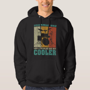 Mens Drummer Dad Like A Regular Dad Vintage Drumme Hoodie