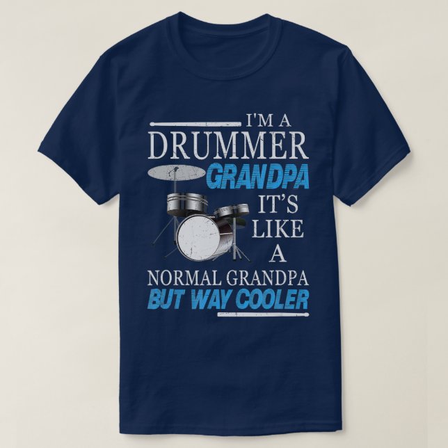 Mens Drummer Grandpa Its Like A Regular Grandpa On T-Shirt (Design Front)