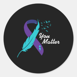 Mens Du Bist Wichtig Band Suicide Awareness Mental Classic Round Sticker