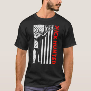 Mens Duck Hunting American Usa Flag Patriotic Hunt T-Shirt