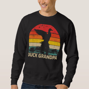 Mens Duck Vintage Retro Duck Grandpa Father's Da Sweatshirt
