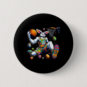 Mens Dunk Easter Bunny Bysketbyll Tee Gift Boys Ki 6 Cm Round Badge