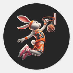Mens Dunk Easter Bunny Bysketll Boys Kids  Classic Round Sticker