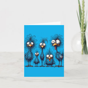 Mens Eagerlys Colourful Funny Chicken Art Crazy Card