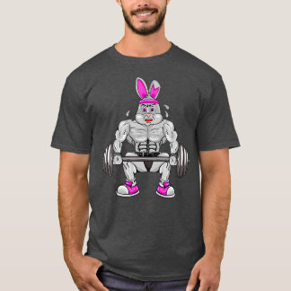 Mens Easter Deadlifting Bunny Gym Workout T T-Shirt