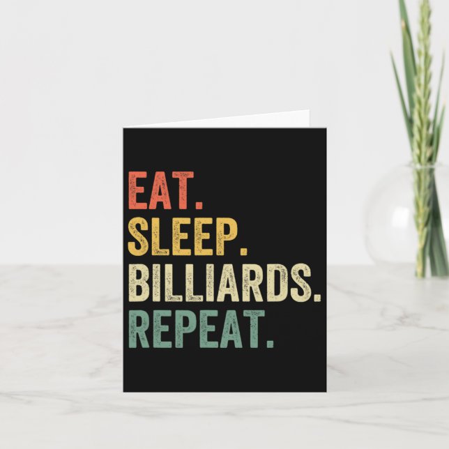 Mens Eat Sleep Billiards Repeat Funny Pool Player  Card (Front)